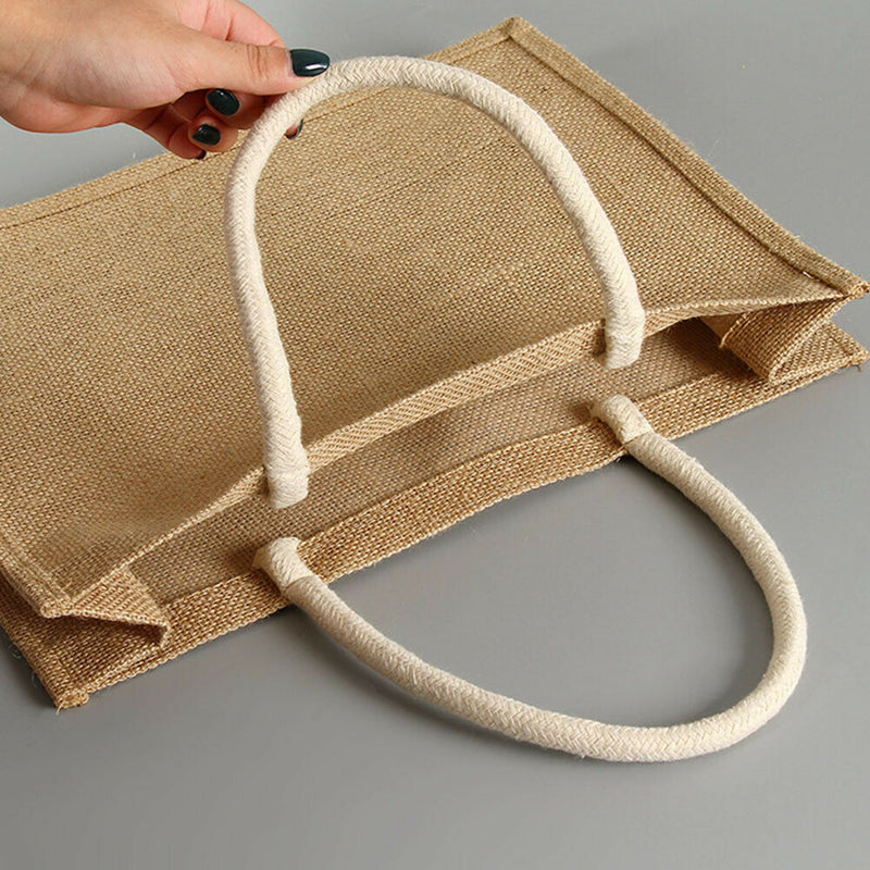 Handbag With Handle Storage Pouch Square Accessories Home Travel Jute Tote Women