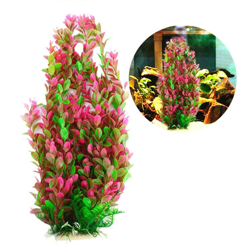 46CM Rhodo Green Plastic Water Plant for Aquarium Fish Tank Ornament Decor #