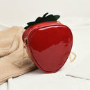 Girl Cute Strawberry Chain Shoulder Bags Women Patent Leather Crossbody Bag