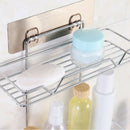 Double Layer Bathroom Organizer Stainless Steel Storage Shelf Kitchen Bathr