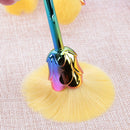 6pcs Rose Shape Yellow Makeup Brushes Foundation Powder Blush Brush Set A
