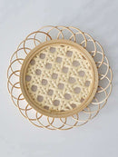 Handwoven Round Natural Rattan Coaster Handmade Insulation Placemat Table Pad