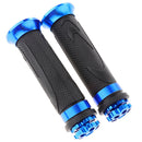 Pair Motorcycle ATV Dirt Bike Handle Bar Hand End Grips Blue 135x42x42mm