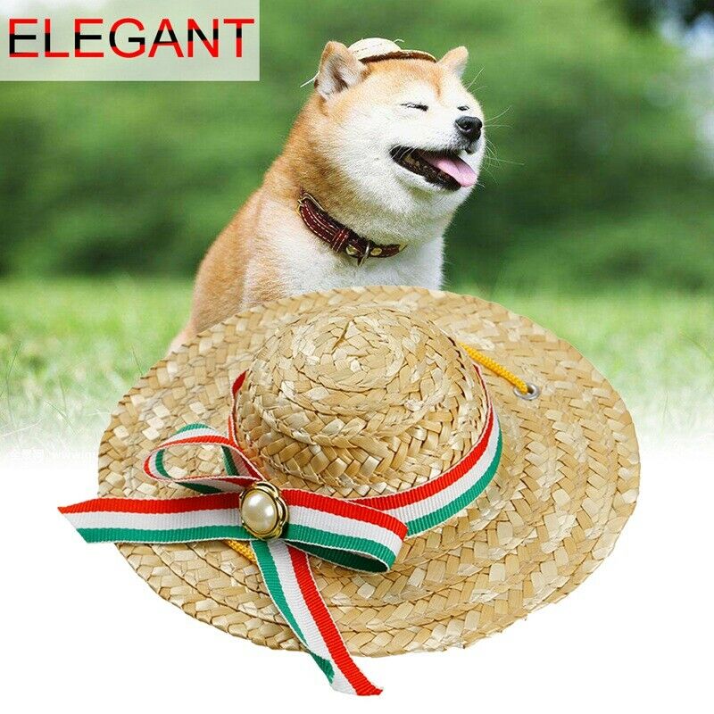 Mini Pet Dogs Sombrero Sun Hat Beach Party Straw Hats Dogs fashion Style Ha T1R2