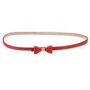 Woman's Candy Color Bowknot PU Leather Waistband - Red D7V8