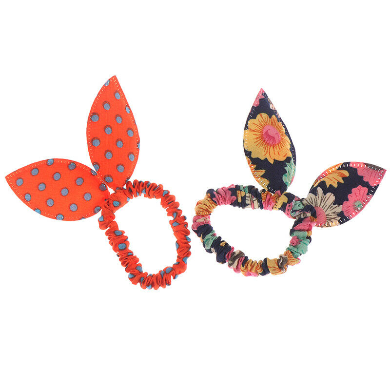 10Pcs Girls hair band mix styles bowknot rabbit ears elastic hair ropesJ %o