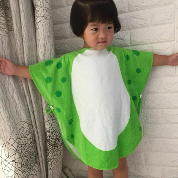 Children Bath Towel Robe Kids Hooded Beach Swimming Poncho Dinosaur Pattern W7G6
