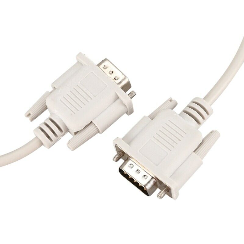 1.4M RS232 DB9 9 Pin Male to VGA Video 15 Pin Male Adapter Cable Light Gray