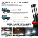 2PCS 4-Sides H8/H9/H11 COB Hi-Lo Beam LED Headlight Kit Bulb High Low 6500K