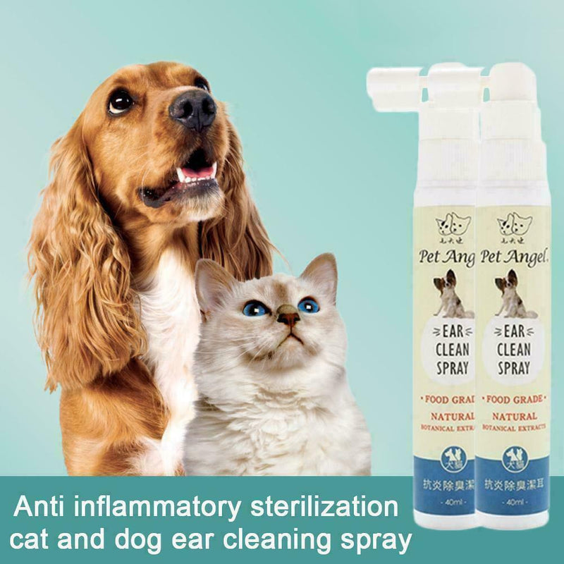 40ml Pet Cat Dogs Ear Cleaning Supplies Prevent Ear Anti-inflammatory Spray Z4K0