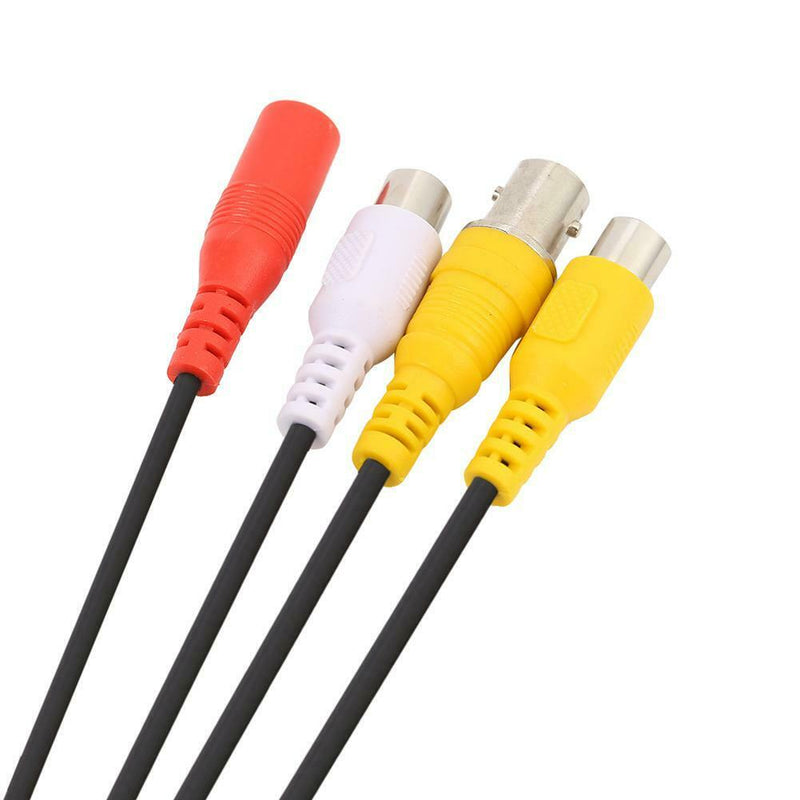 4Pin Aviation Head to RCA+BNC+DC Extension Cable Adapter for CCTV Camera
