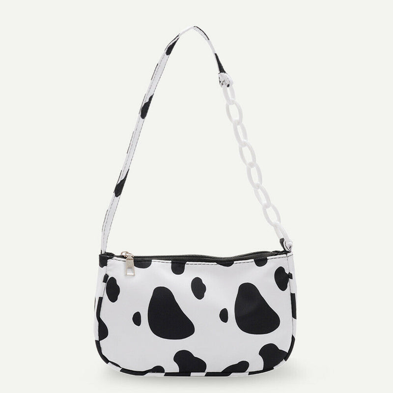 Cow Milk Printed Women Handbag Tote Female Casual Underarm Shoulder Bag (1)