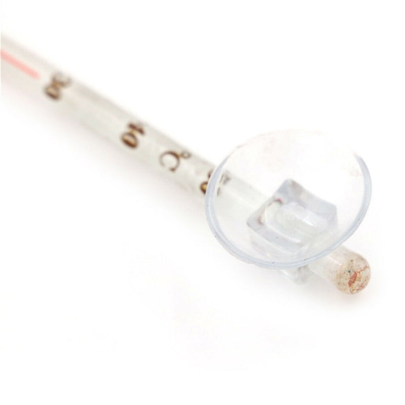 Aquarium Submersible Glass Thermometer with Suction Hydrometer Fish Tank tool BX