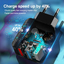 28W USB Charger Quick Charge 3.0 Wall Charger for Phone Tablet (EU Black) A