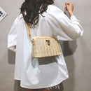 Straw Crossbody Bag Boho Beach Holiday Women Shoulder Bags (Light Brown)