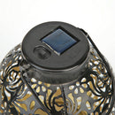 Retro Solar LED Lamp Garden Iron Hanging Lantern Landscape Light (B Black)