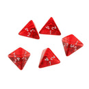 Gem 4 Sided Dices Set of 5 D4 Dark Heresy D&D RPG  Games Play Red