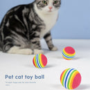 70pcs 3cm Interactive Pet Chewing Toys Cat Training Rainbow Striped Ball A