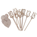 Natural 1-20 Free Standing Wooden Table Numbers with Heart Base Party Decor