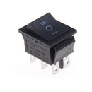 2PCS KCD4 Rocker Switch Black DPDT ON/OFF/ON 6 PIN 16A/250VAC 20A/125VA B.AU