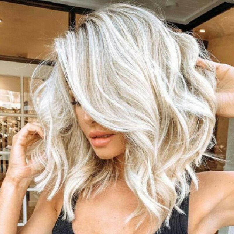 Women Lady Wig Medium-Long Curly Hair High Temperature Wire Fashion Party Wig