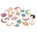 20/Set Enamel Moon Star Planet Charms Pendant Jewelry Findings DIY Craft Making