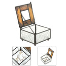 Glass Decorative Jewelry Storage Box Organizer Wedding Ring Trinket Pendant Case