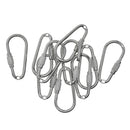 10x Alloy Screw Locking Carabiner Clasp Key Chain Key Ring Clasps 34x16mm