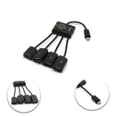 4 in 1 Male to Female Micro USB 2.0 Charging Host OTG Hub Cable Adapter