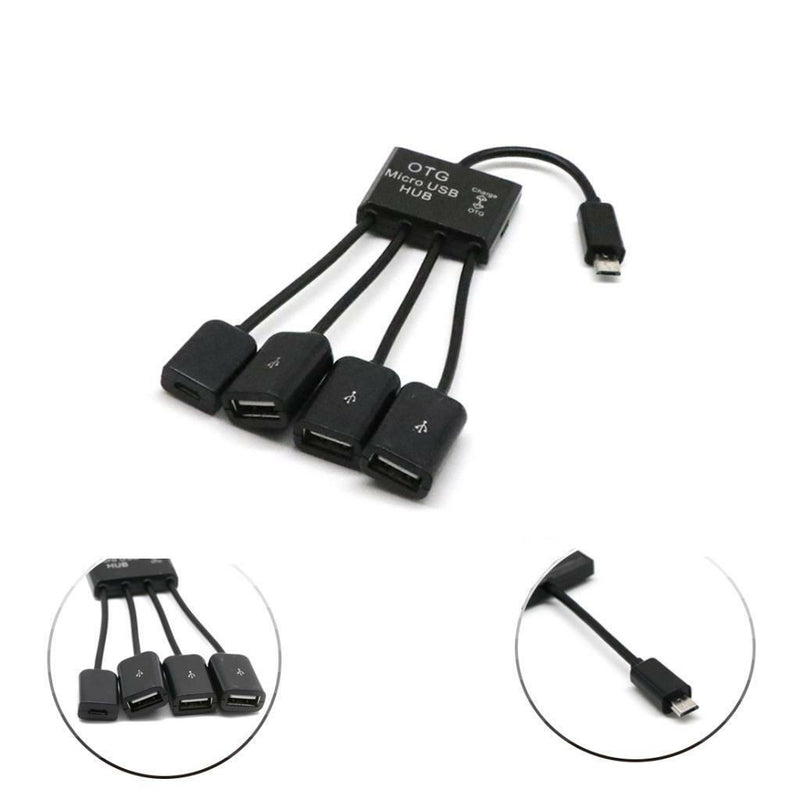 4 in 1 Male to Female Micro USB 2.0 Charging Host OTG Hub Cable Adapter