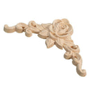 8*8cm Wood Carved Corner Onlay Applique Decor Furniture Craft Unpainted Hom F4Z5
