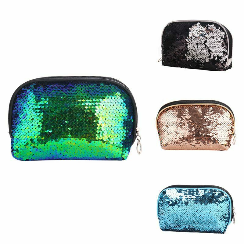 New Fashion Mermaid Sequin Pencil Case Cosmetic Makeup Coin Pouch Storage Z I7Y6