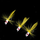 3Pcs Bass Fly Fishing Flies Panfish Popper Flies Single Hook Topwater Baits