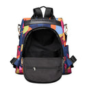 Women Oxford Travel School Bags Girls Anti Theft Backpacks (Multicolor) A