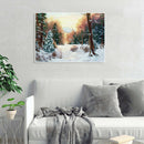 5D DIY Full Round Drill Diamond Painting Snowing Forest Cross Stitch Mosaic