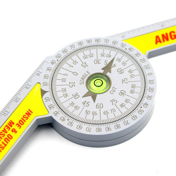 360 Degree Miter Saw Protractor w/Leveling Bubble Angle Finder Gauge Ruler