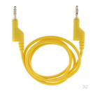 2x 4mm Double Banana Plug Probe Tester Cord Male Jack 1 Meter Yellow