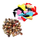 Wooden Boho Round European Beads & Silk Tassels Jewelry Charms Making Craft