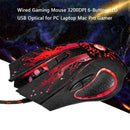 Wired Gaming Mouse 5500DPI 6-Button LED USB Optical Pro Laptop Gamer For PC V6R8