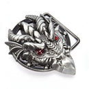 Men's belt buckle 7.3cm dragon head black pattern bronze metal pin bucklesSE3c