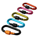 5X Outdoor D-Ring Aluminum Screw Locking Carabiner Hook Clip Climbing Keychain