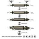 4x Universal Broken Bolt Metal Remover Screw Extractor Easy Out Drill Bits Stud