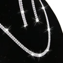 Crystal Rhinestone Necklace Drop Earrings Jewelry Set Wedding Bridal Party