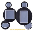 6 Pack Molds,Square Round Silicone Jewelry Casting Molds Coaster Molds For