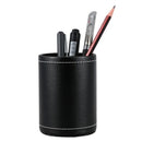 Faux Leather Pen Pot Pen/Pencil/Mobile Phone /Desk Supplies Organizer- Blac W6M2