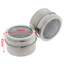 1PC Outdoor Spice Storage Container Jar Stainless Steel Tins With Clear Lid FT