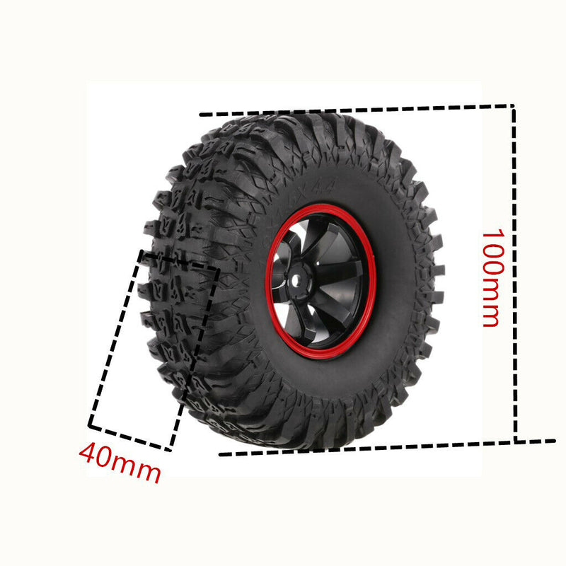 115mm Rubber Tire 1.9" Rim for 1/10 RC4WD D90 TF2 RC Crawler Off-Road Buggy