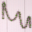 2 x Artificial Narcissus Wall Hanging Silk Flower Vine In/outdoor Decor Purple
