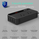 200W Car Inverter Dc 12V To Ac 220V Automatic Power Inverter with 4 Usb Por