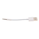 White AUX Audio to USB 2.0 Male Adapter Cable 3.5MM Charging Cable Cord for iPod